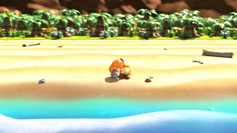 Marin encuentra a Link en la playa