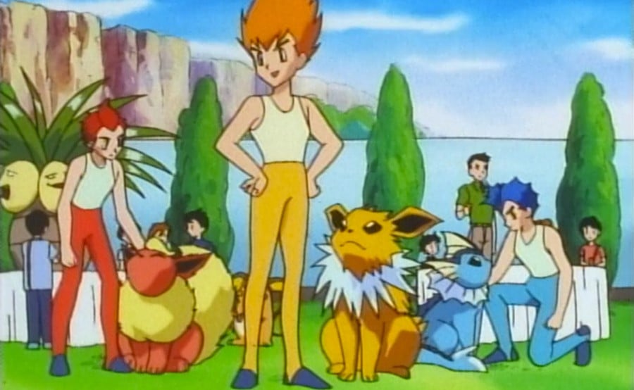Flareon, Jolteon and Vaporeon appearing in the Pokémon anime