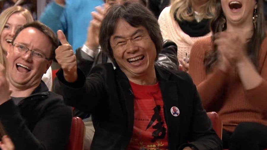 Miyamoto mostrando a Zelda BotW en The Tonight Show (2016)