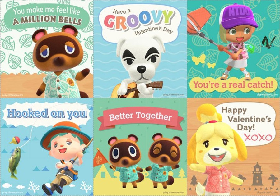 Animal Crossing Valentines Cards