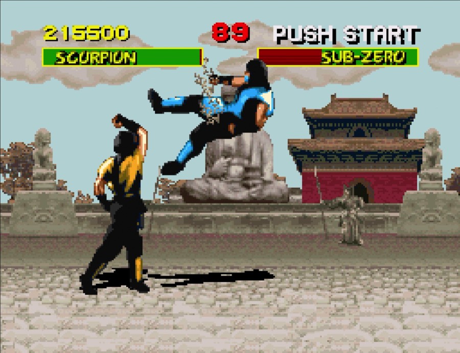 The SNES version was more faithful than the Mega Drive port in terms of visuals but lacked the gore that made the arcade original such a success