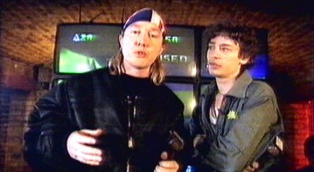 Clockwise from top left: Perry with pop star Louise; with GamesMaster co-hosts Dominik Diamond and Kirk Ewing during 'that' infamous episode; co-presenting GamesMaster with Dexter Fletcher (who is now a big-time Hollywood director, fact fans); hosting an event with Denise Van Outen