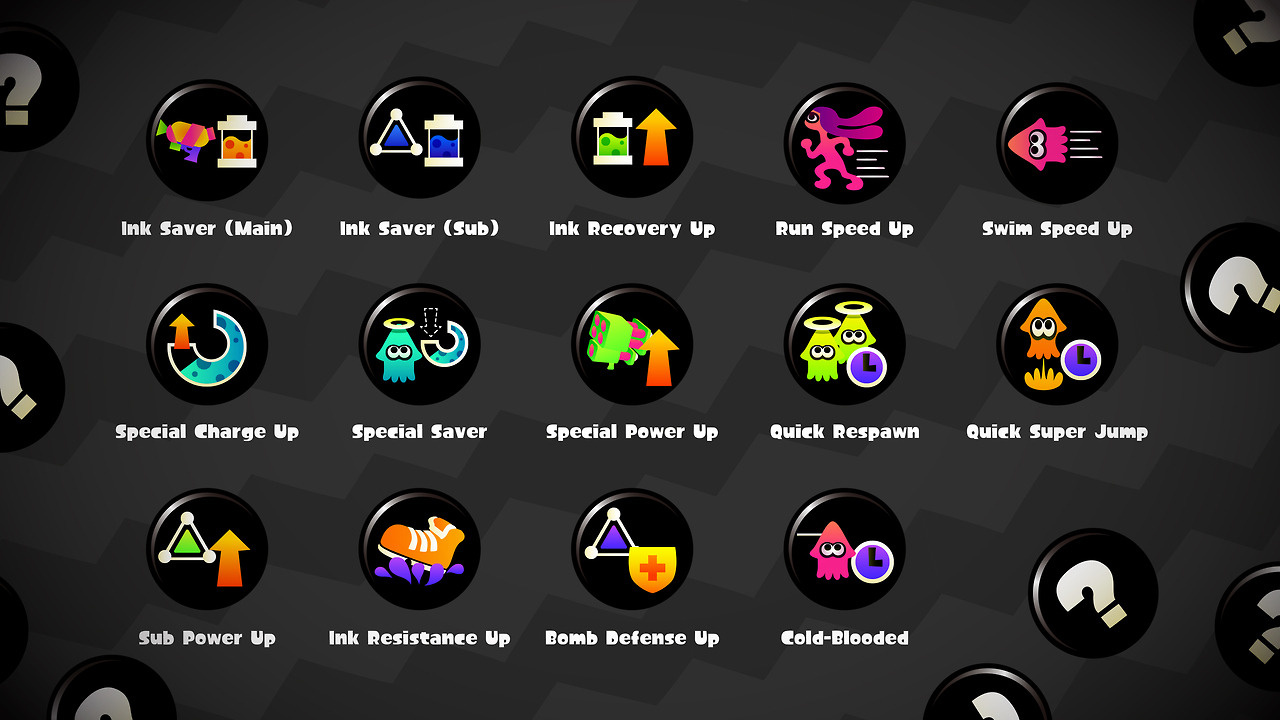 Splatoon 2 Ability Chart