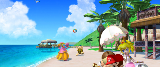 Isle Delfino’s environments aren't as atmospheric as the Mushroom Kingdom