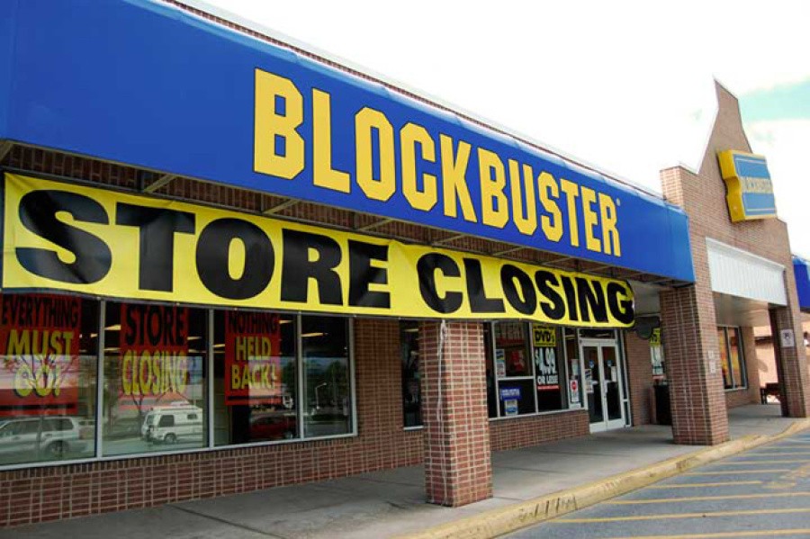 Blockbuster Storefront Closing
