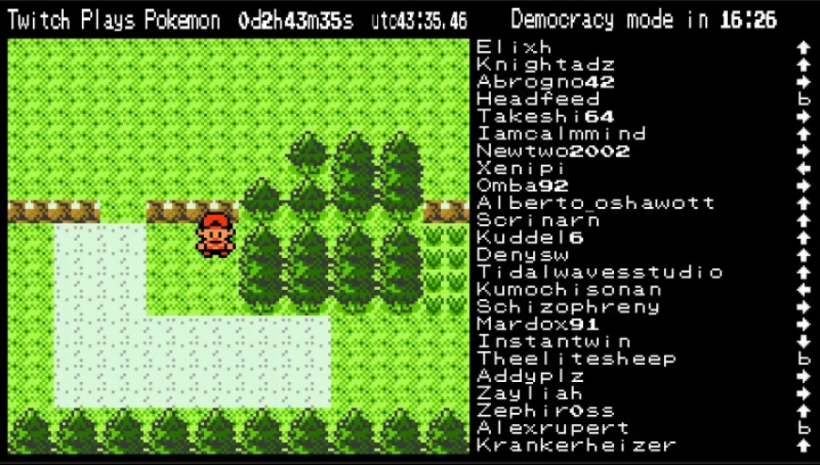 Twitch Plays Pokémon playing Pokemon Crystal