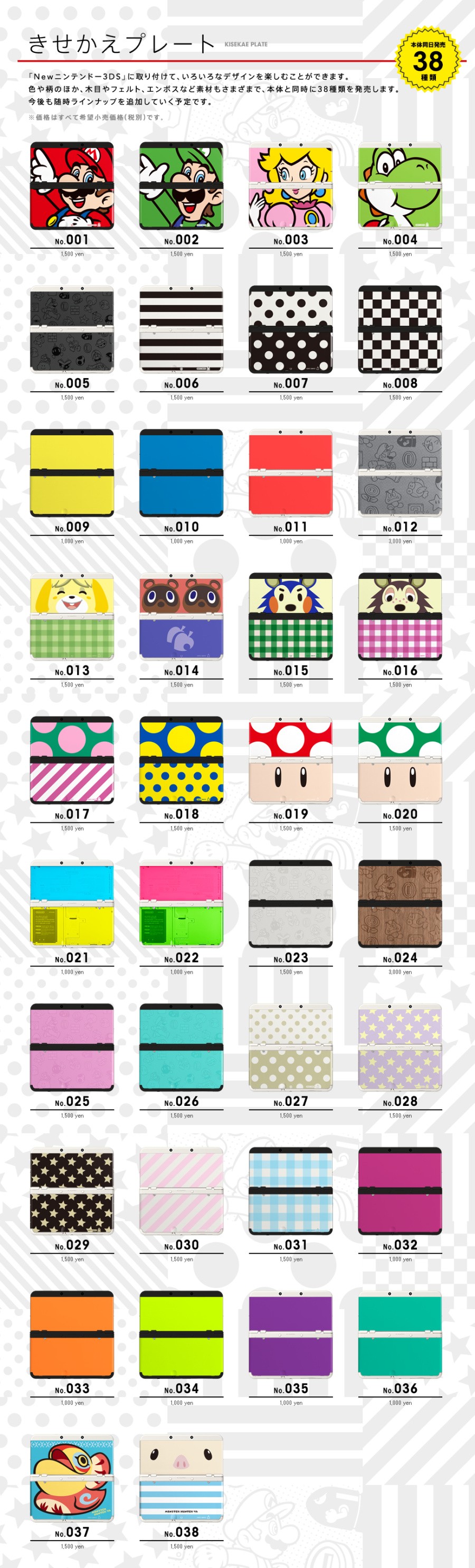 Nintendo Shows Off 38 "Kisekae Plate" Changeable Covers For New