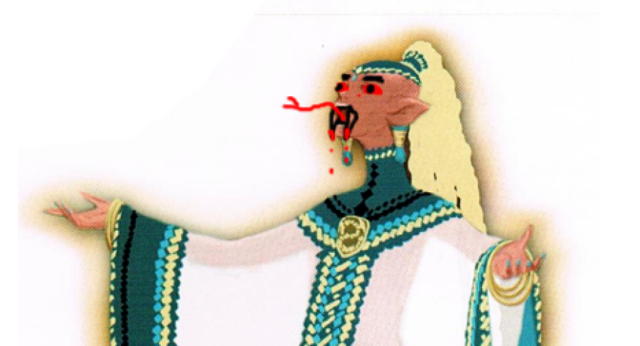 Artist's rendering of the angry goddess Desire Sensor