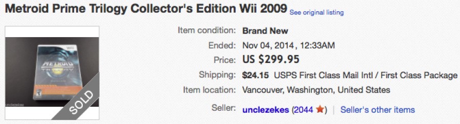 eBay US - Metroid Prime Trilogy - $299.95