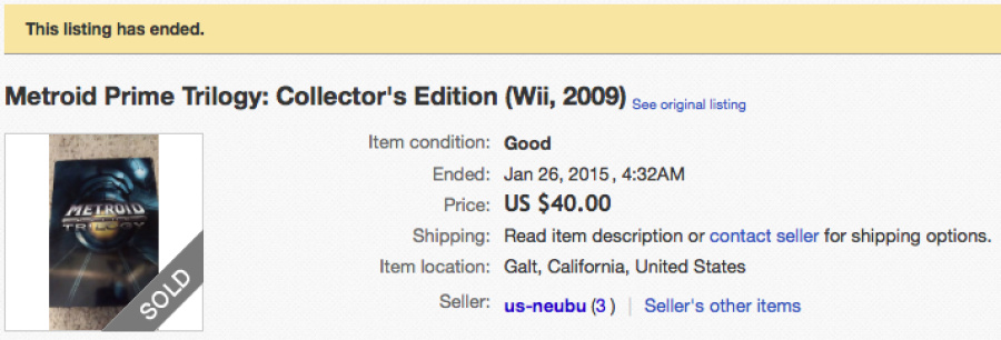 eBay US - Metroid Prime Trilogy - $40