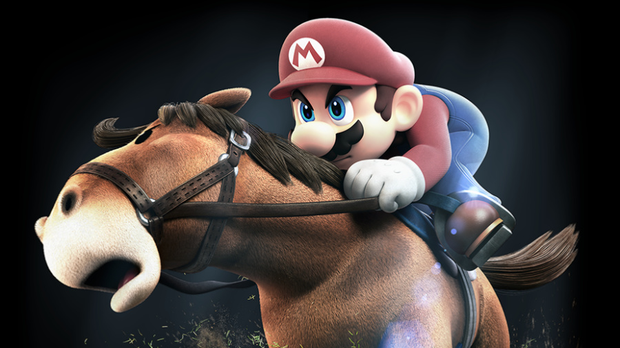 Mario on horseback
