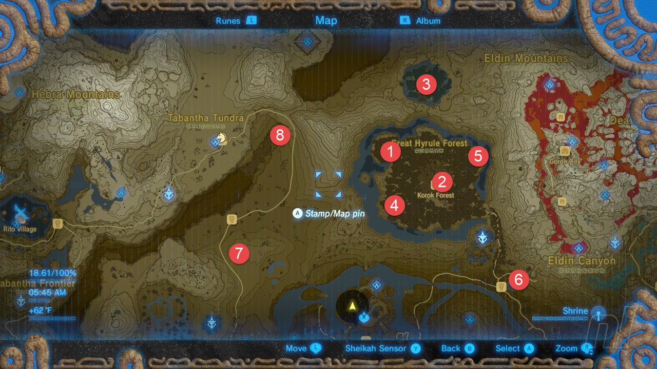 The Legend Of Zelda Breath Of The Wild All Shrine Locations