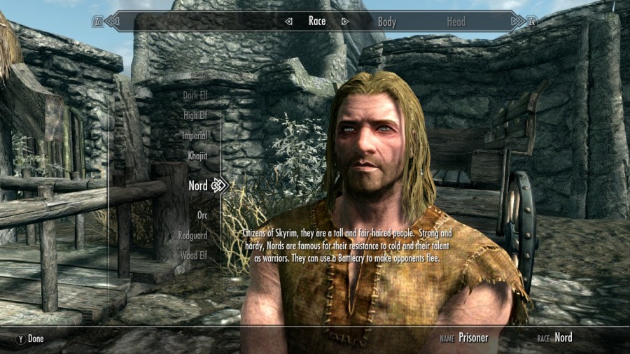 skyrim character selection