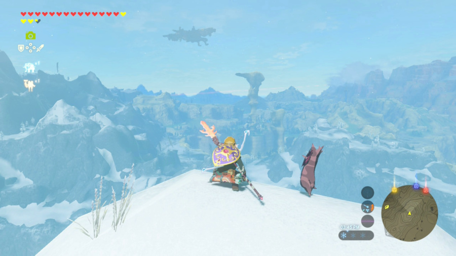 Just taking in the scenery atop a snow-capped mountain
