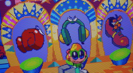 Clockwise from top left: Doom, Tempo, Space Harrier, Metal Head