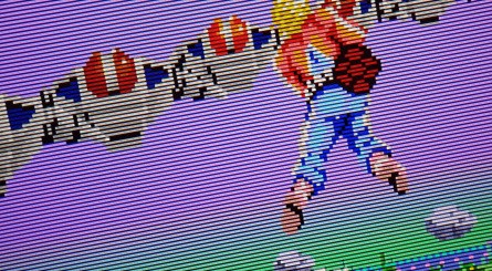 Clockwise from top left: Doom, Tempo, Space Harrier, Metal Head