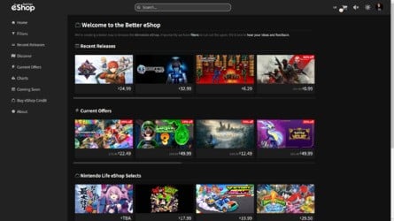 Better eShop (Homepage, Dark Mode)