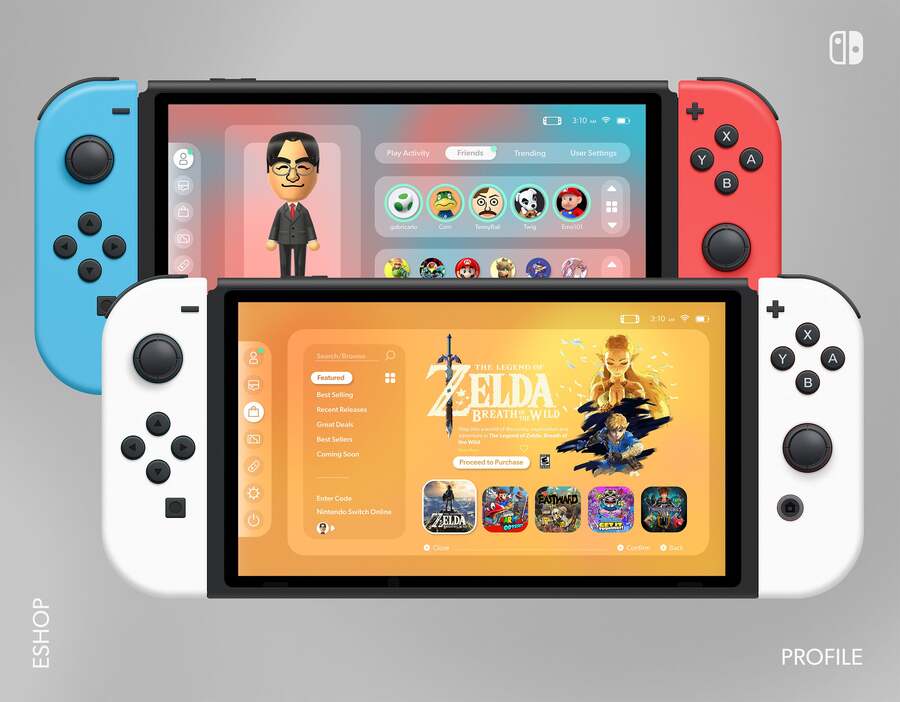 Aleatorio: este rediseño de la interfaz de usuario de Nintendo Switch hace que el menú de inicio y la eShop se parezcan al iOS de Apple