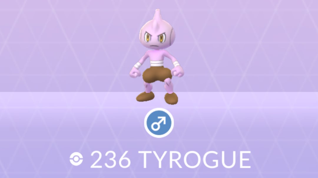 Pokemon Hitmonlee + 3 MOVES GO GREAT LEAGUE 1500CP (Tyrogue evolution)