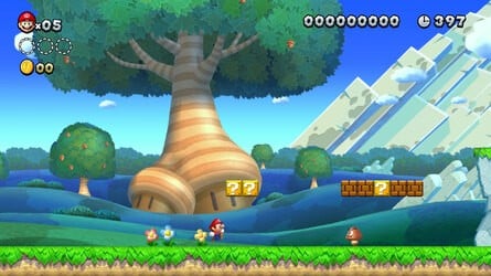 New Super Mario Bros. U (left) and Super Mario Bros. Wonder (right)
