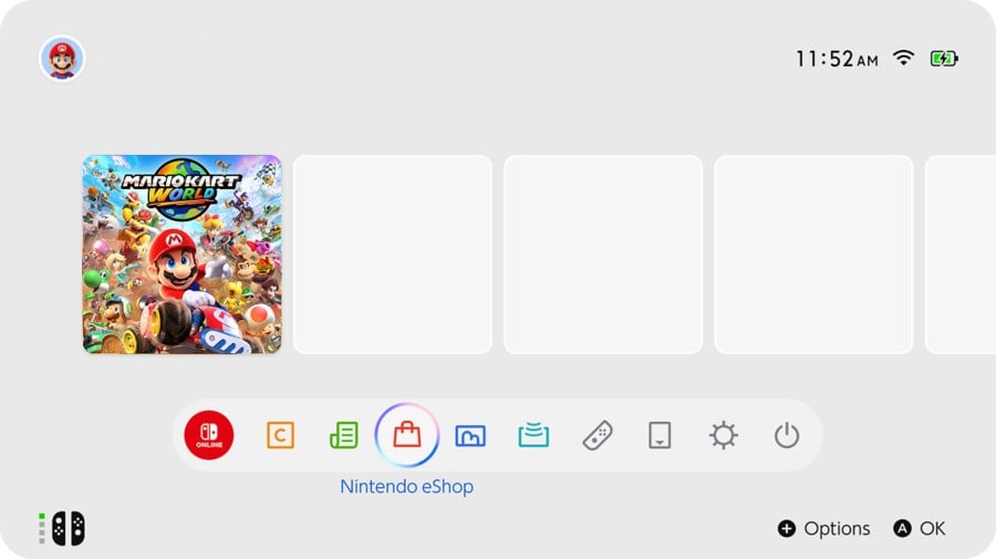 Switch 2 Menu Screen