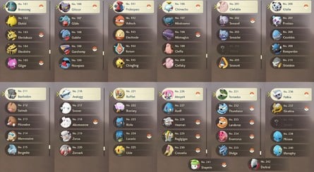 Pokemon Legends Arceus Hisui Pokedex 181-242