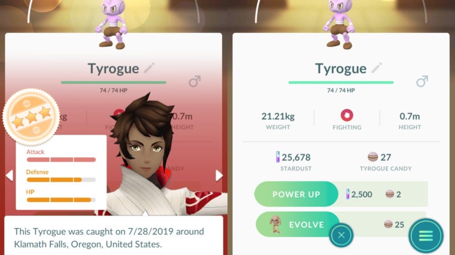 Tyrogue To Hitmonlee Stats Example