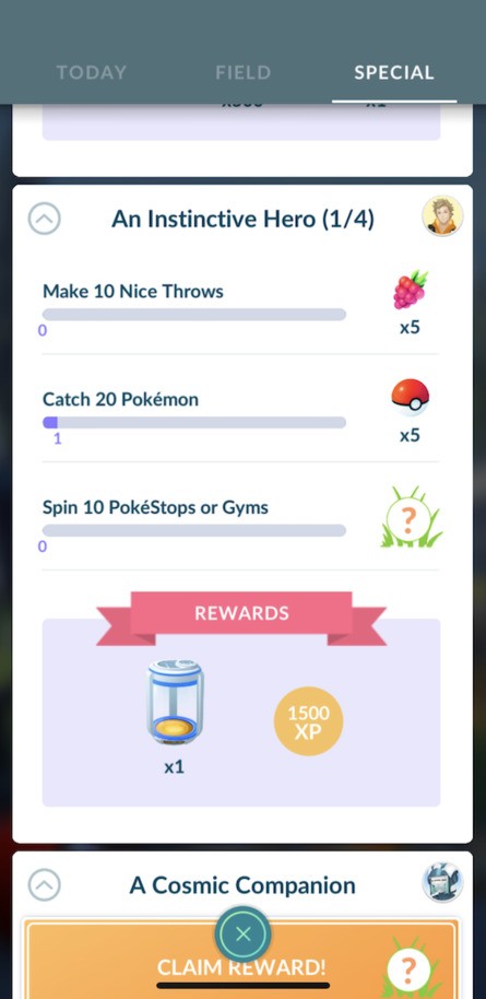 pokemon go instinctive hero research tasks