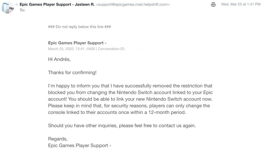 Linking to a Nintendo Account, Nintendo Switch Support