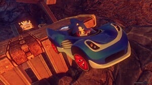 Sonic hopes his car's wings are working