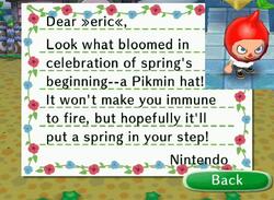 New Pikmin hat available in Animal Crossing: City Folk!