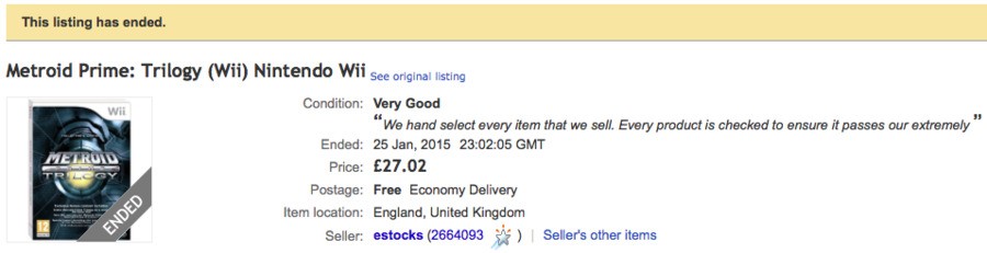 eBay UK - Metroid Prime Trilogy - £27.02