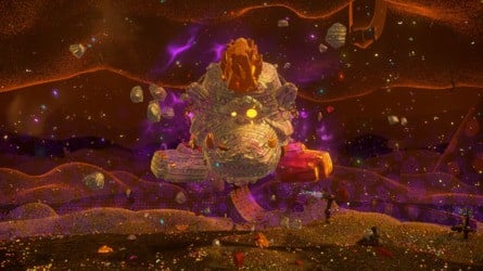 Donkey Kong Bananza Stompenclomper Canyon Layer Boss