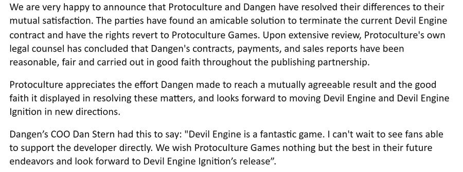Dangen Protoculture statement