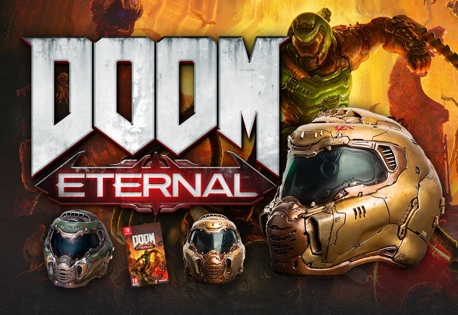 Win An Amazing Doom Eternal Wearable Gold Helmet Inverse Zone - roblox doom helmet