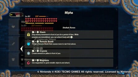 Mipha Runes