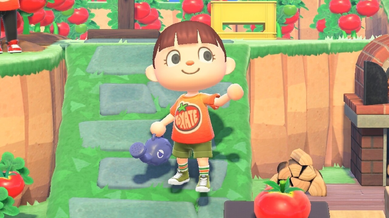 Animal Crossing: New Horizons feiert das Werfen von Tomaten in einem Tomaten-Shirt