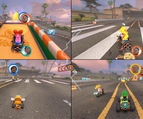 Mario Kart World - 4 Player Splitscreen
