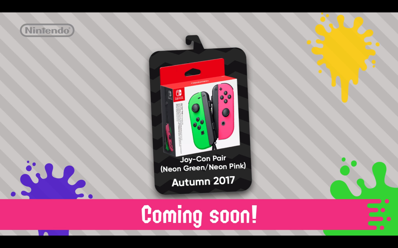 Nintendo Switch Hardware with Splatoon 2 + Neon Green/Neon Pink