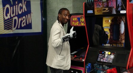 Interviewees include (clockwise from top-left) Isaiah "Triforce" Johnson, Power Glove template designer Darin Barri, Wizard director Todd Holland and engineer Chris Gentile