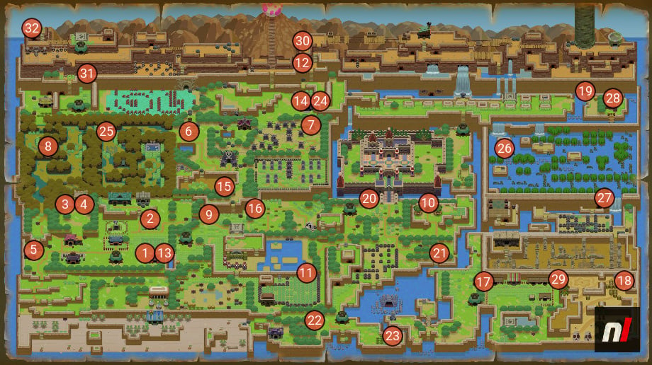 Zelda Heart Container Map