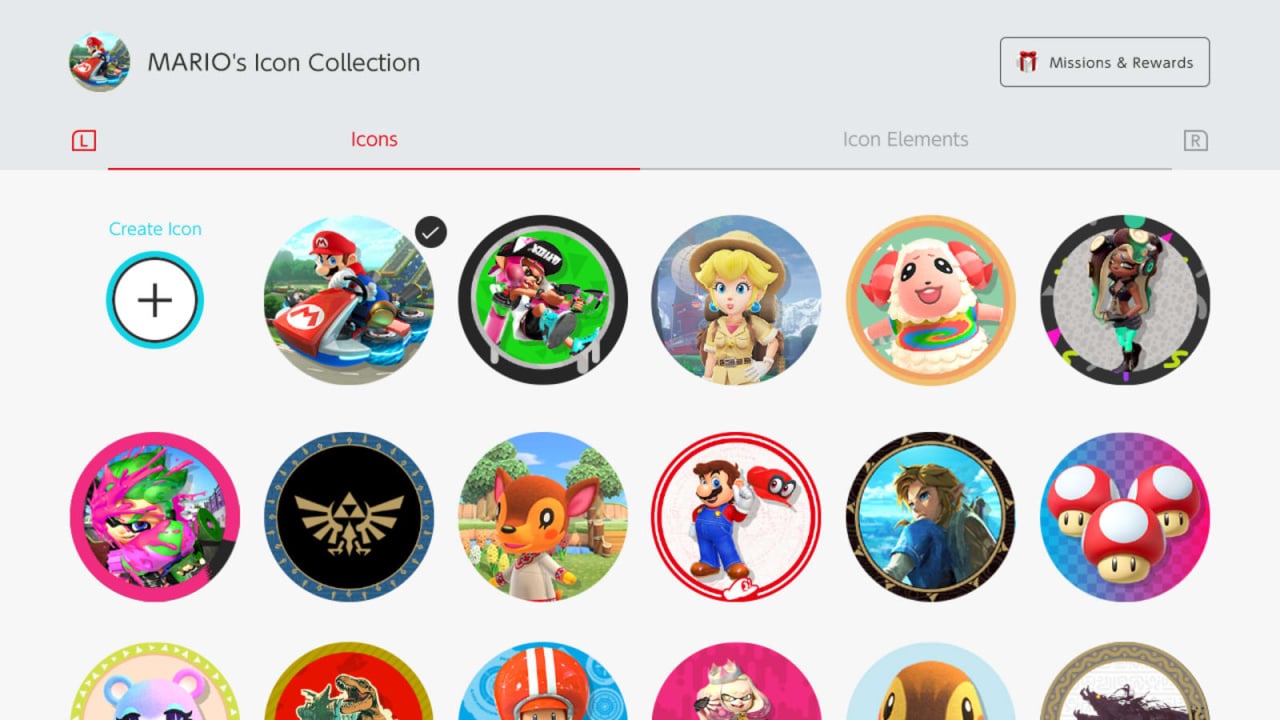 Another batch of Mario Odyssey Switch icons takes us to the moon