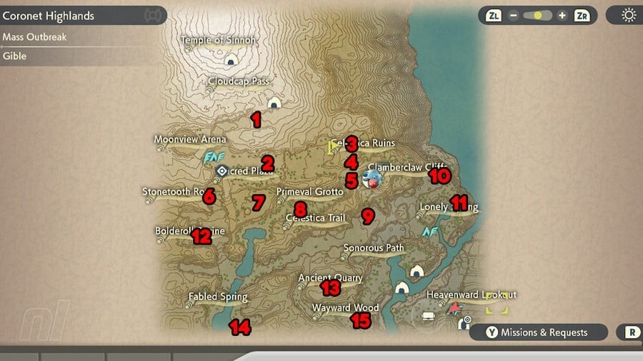 Coronet Highlands Map Guide - Pokemon Legends: Arceus Guide - IGN
