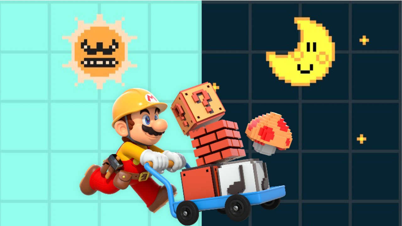 スーパーマリオメーカー2で昼から夜に変える方法