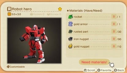 Animal Crossing: New Horizons: Robot Hero - How To Farm Rusted Parts And Build The Gundam Robot Fast