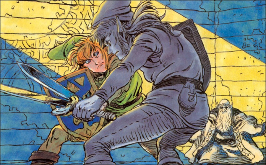 Link Fighting Link's Shadow Artwork