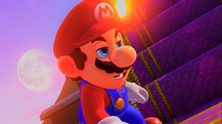 Mode 1 (Left), Mode 2 (Middle), and Mode 3 (right) - note the loss in detail with Mario's moustache and the moon in the background