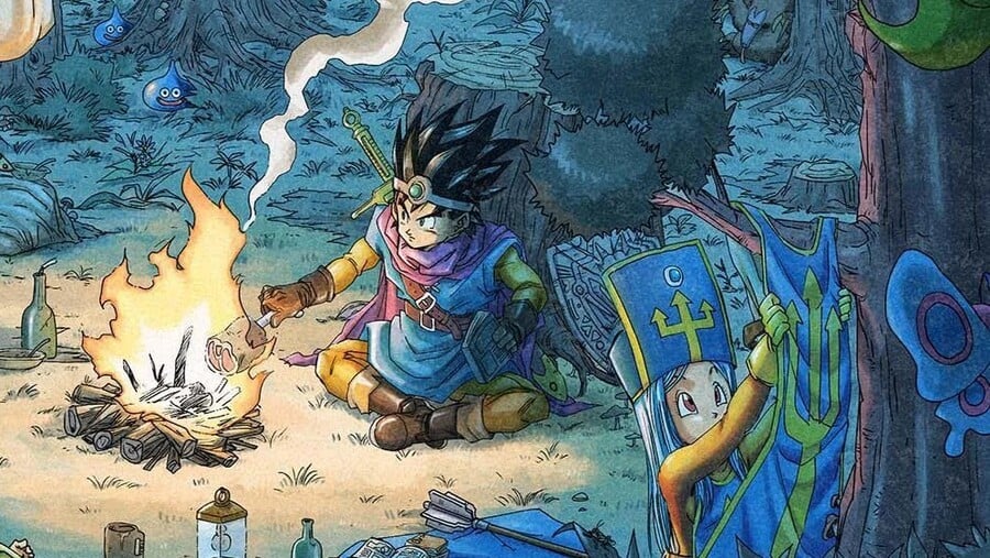 Dragon Quest III HD-2D Remake Campfire Art