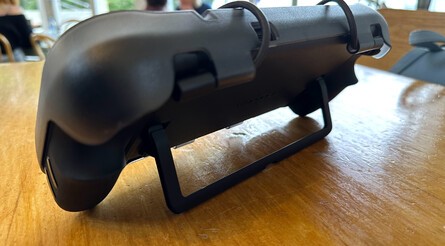 The back of the Killswitch, with the braided elastic anchor that holds the cover in place (left image). It's not a struggle to pull it into place. It's just right. The kickstand (right image) is fully functional with zero compromises with the Killswitch case installed