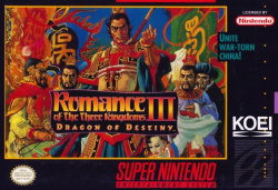 Romance of the Three Kingdoms III: Dragon of Destiny Cover